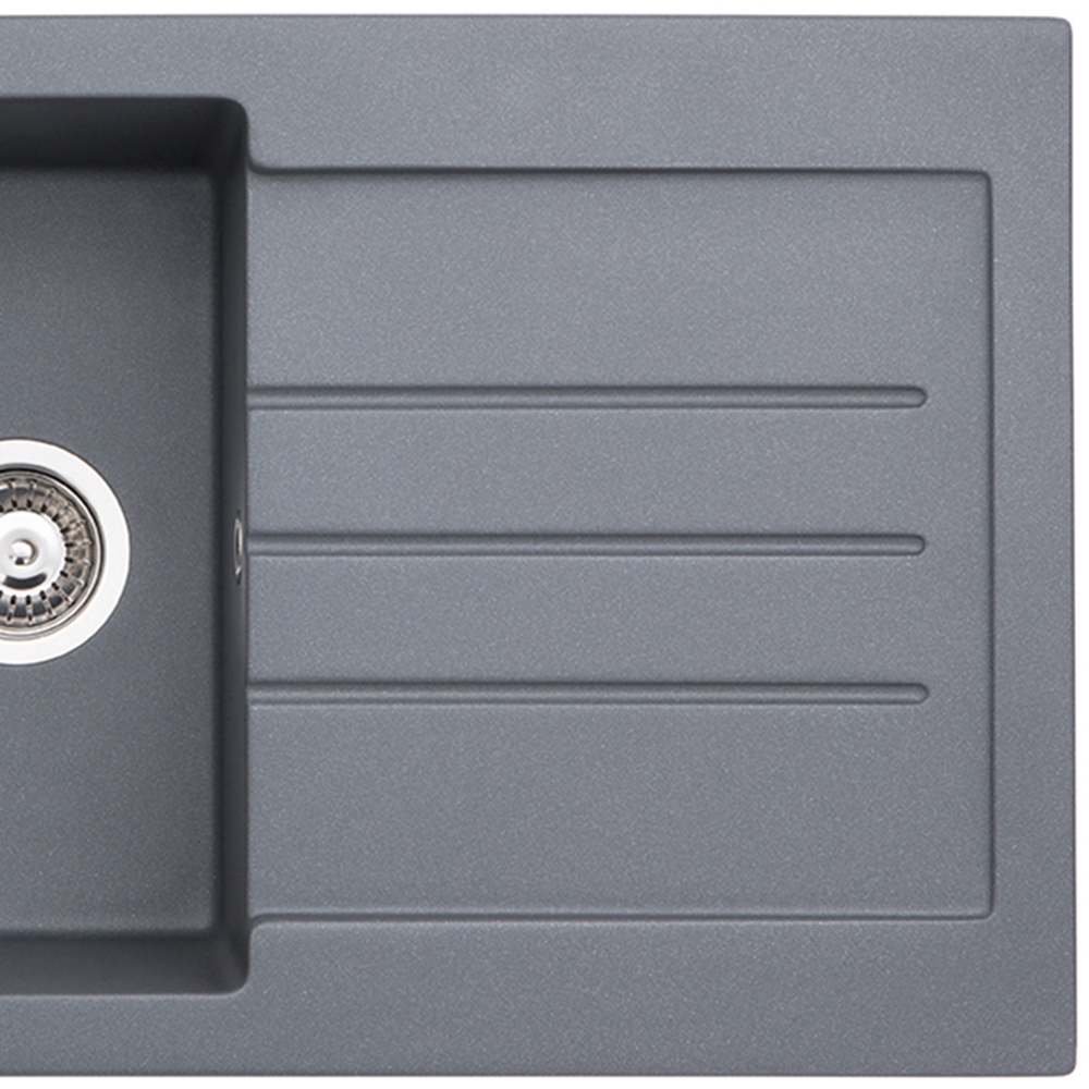 Xcite Grey Metallic Granite 1.0 Bowl Inset Kitchen Sink 780mm Image 3