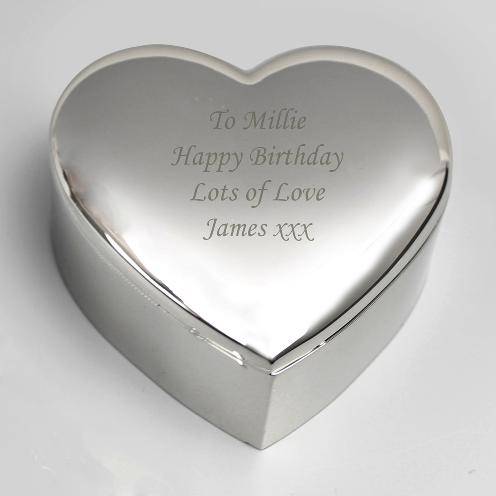 Personalised Memento Personalised Heart Trinket Box Image 3