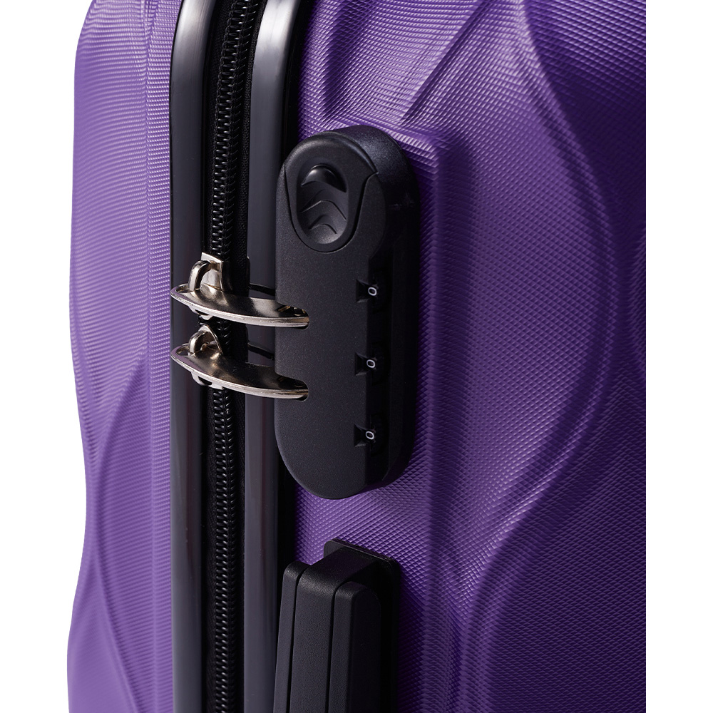 H&O Direct 2 Piece Purple ABS Hard Shell Suitcase Set with Spinner Wheels Image 3