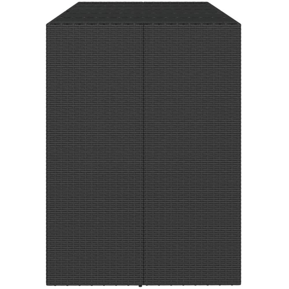 vidaXL Black Polyrattan Glass Top Bar Table 110 x 80 x 185cm Image 4