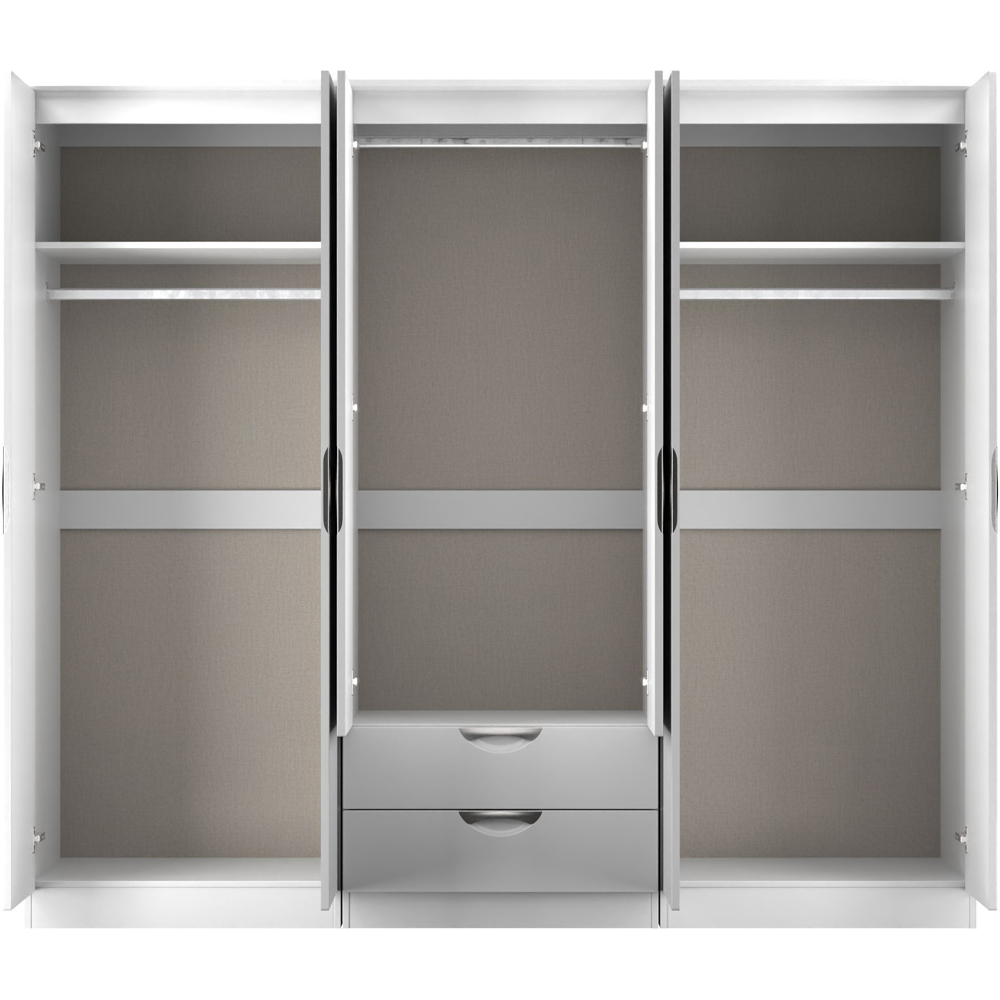 Crowndale Camden 6 Door 2 Drawer White Gloss and White Wardrobe Ready Assembled Image 6