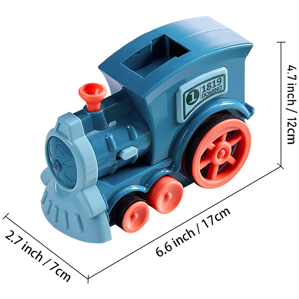H&O Direct Kids Blue Automatic Domino Laying Train Toy with Sound Image 6