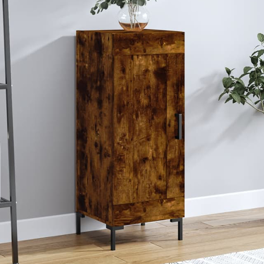 vidaXL Single Door Smoked Oak Sideboard Image 1