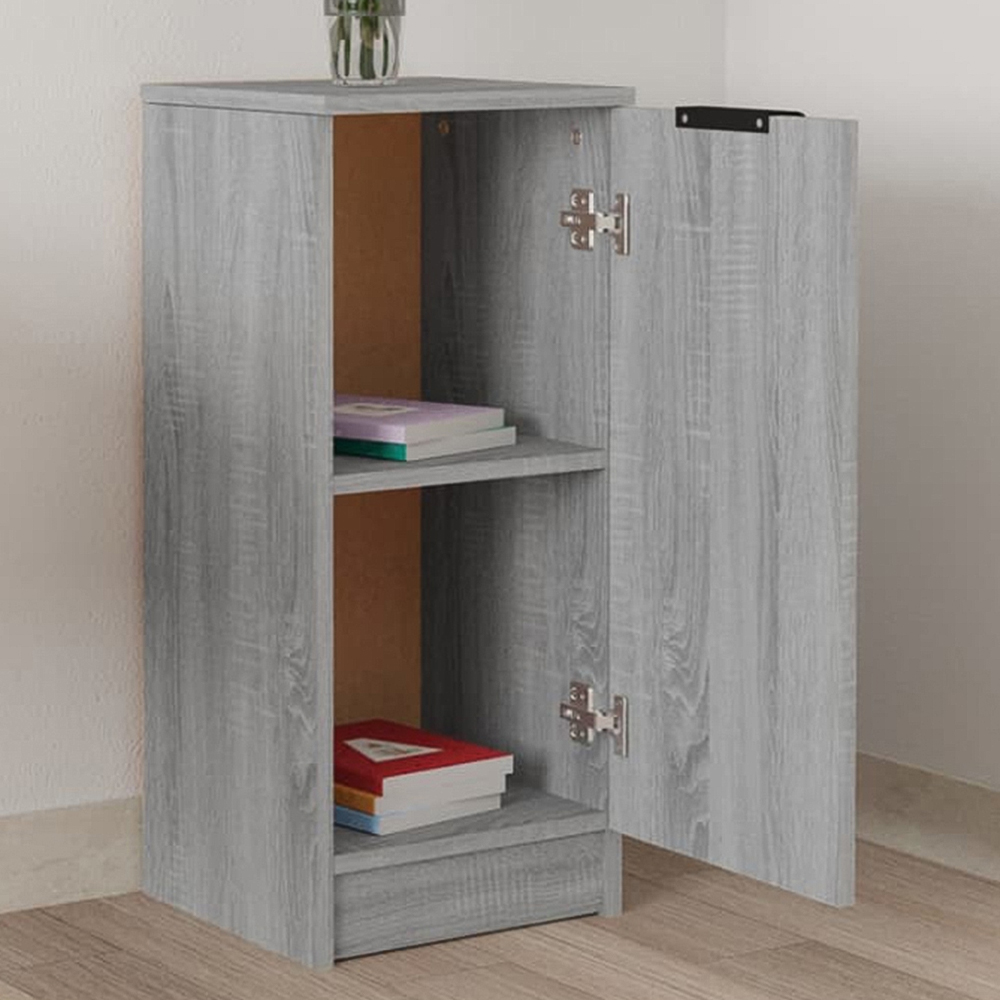 vidaXL Single Door Grey Sonoma Wooden Sideboard Image 1