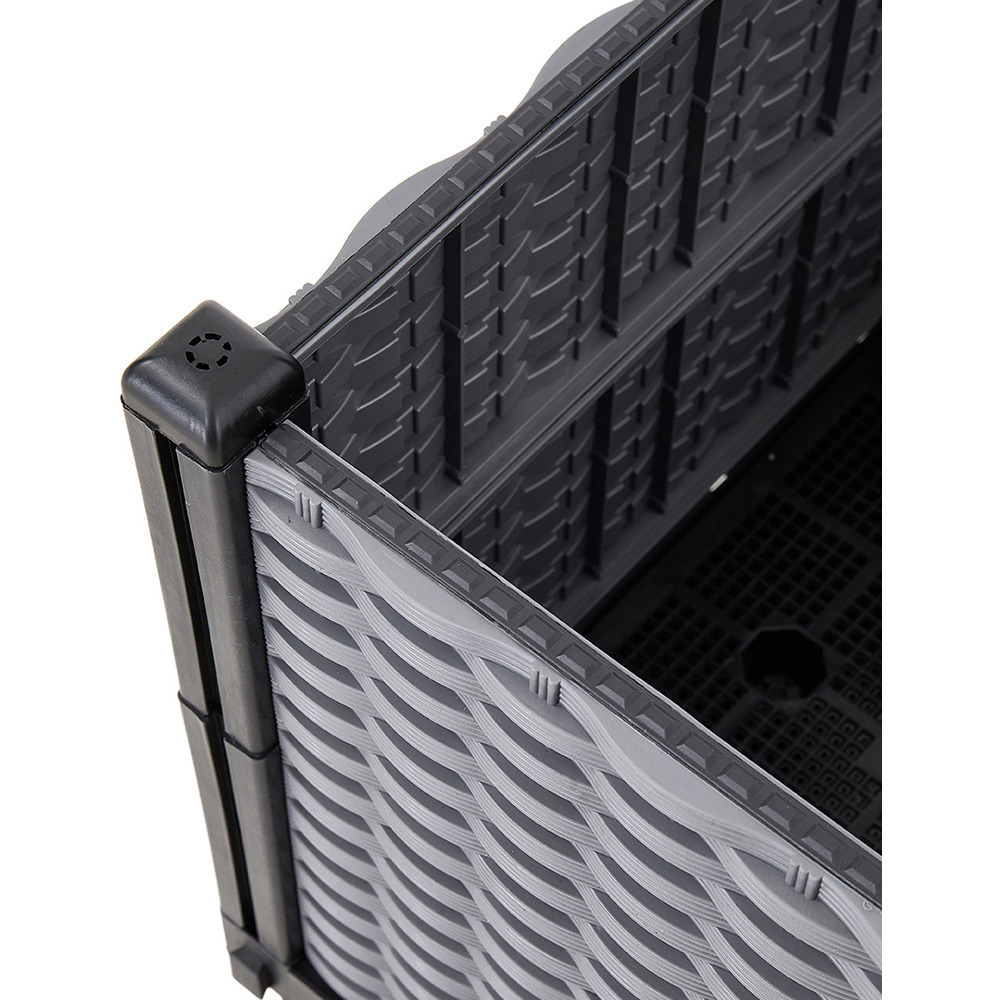 Living and Home Grey and Black Plastic Rattan Look Deep Raised Garden Bed 36 x 80 x 40cm Image 4