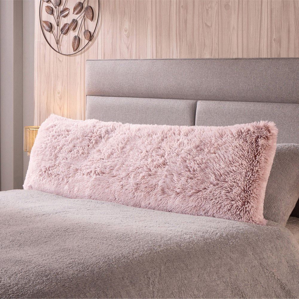 Downland Huggleland Double Pink Long Hair Bolster Pillow Image 2