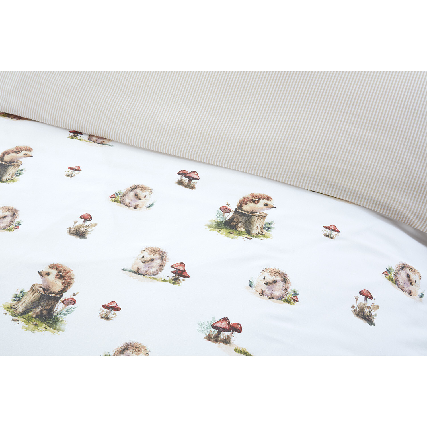Divante Hettie the Hedgehog Duvet Cover and Pillowcase Set - Natural / Double Image 4