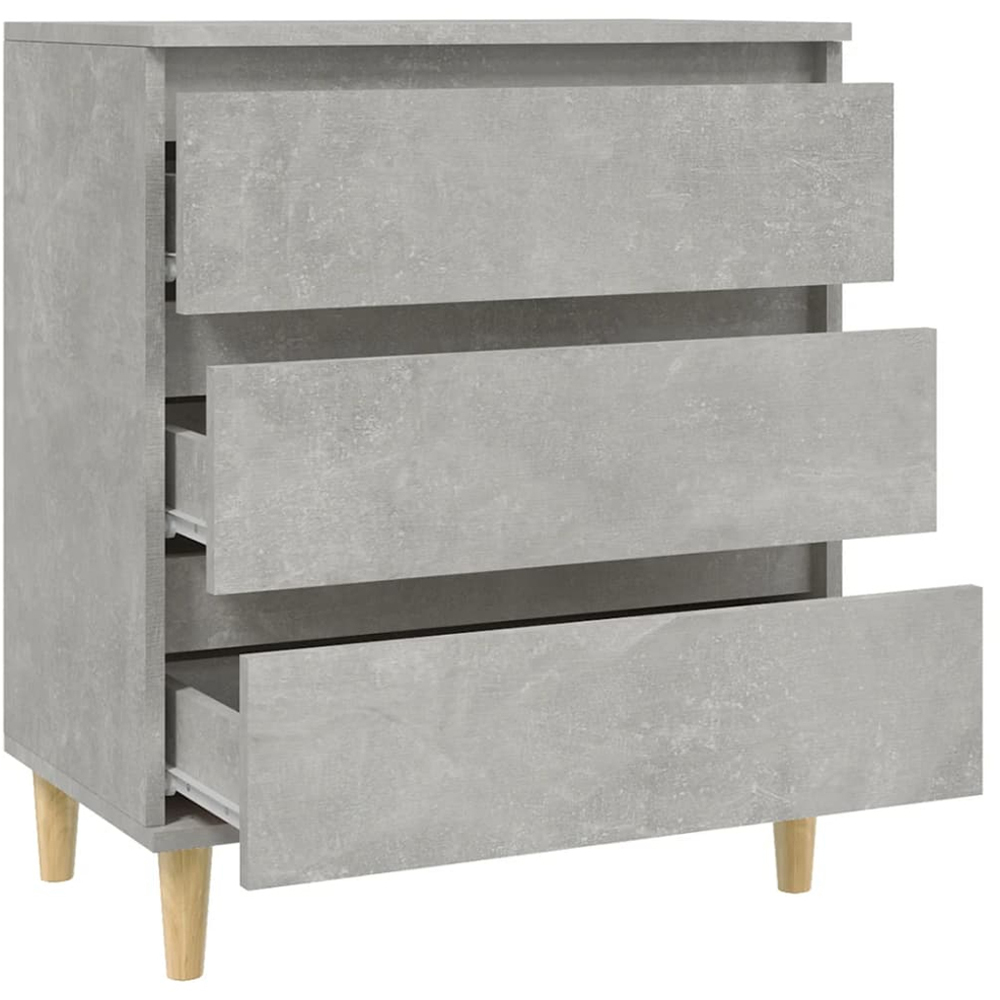 vidaXL 3 Drawer Concrete Grey Sideboard Image 6