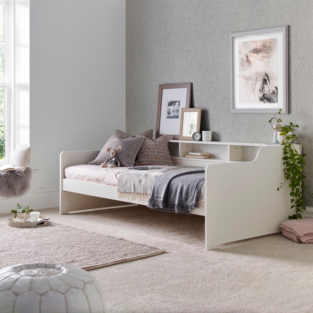 Tyler Single White Bed and Trundle with Orthopaedic Mattress Image 5