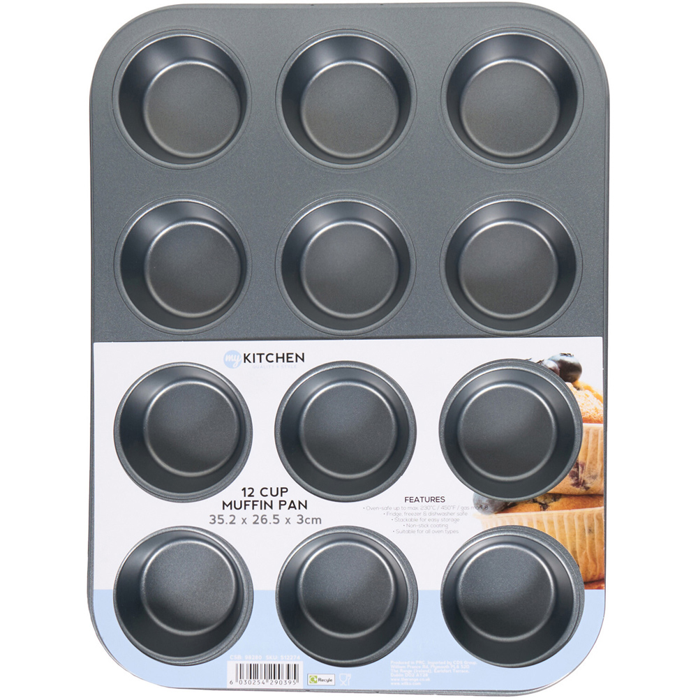 My Kitchen 12 Cup Muffin Pan Dark Grey Image 2