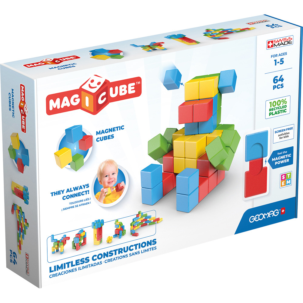 Geomag Magicube Full Colour Recycled Try Me Set 64 Piece Image 1