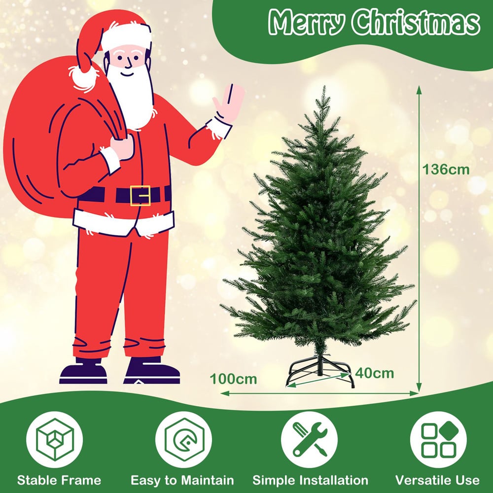 Costway Pre Lit Warm White LED Artificial Christmas Tree 4.5ft Image 9