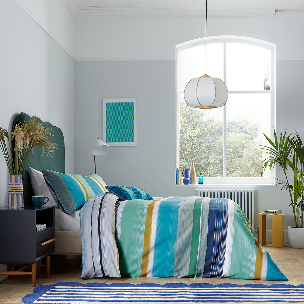 Helena Springfield Carrie Super King Size Blue Duvet Set Image 5