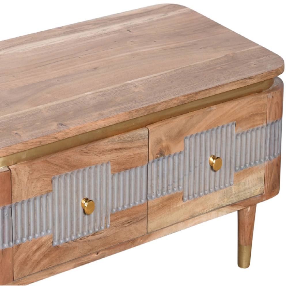 Brooklyn Wilton 2 Drawer Acacia Wood Coffee Table Image 5