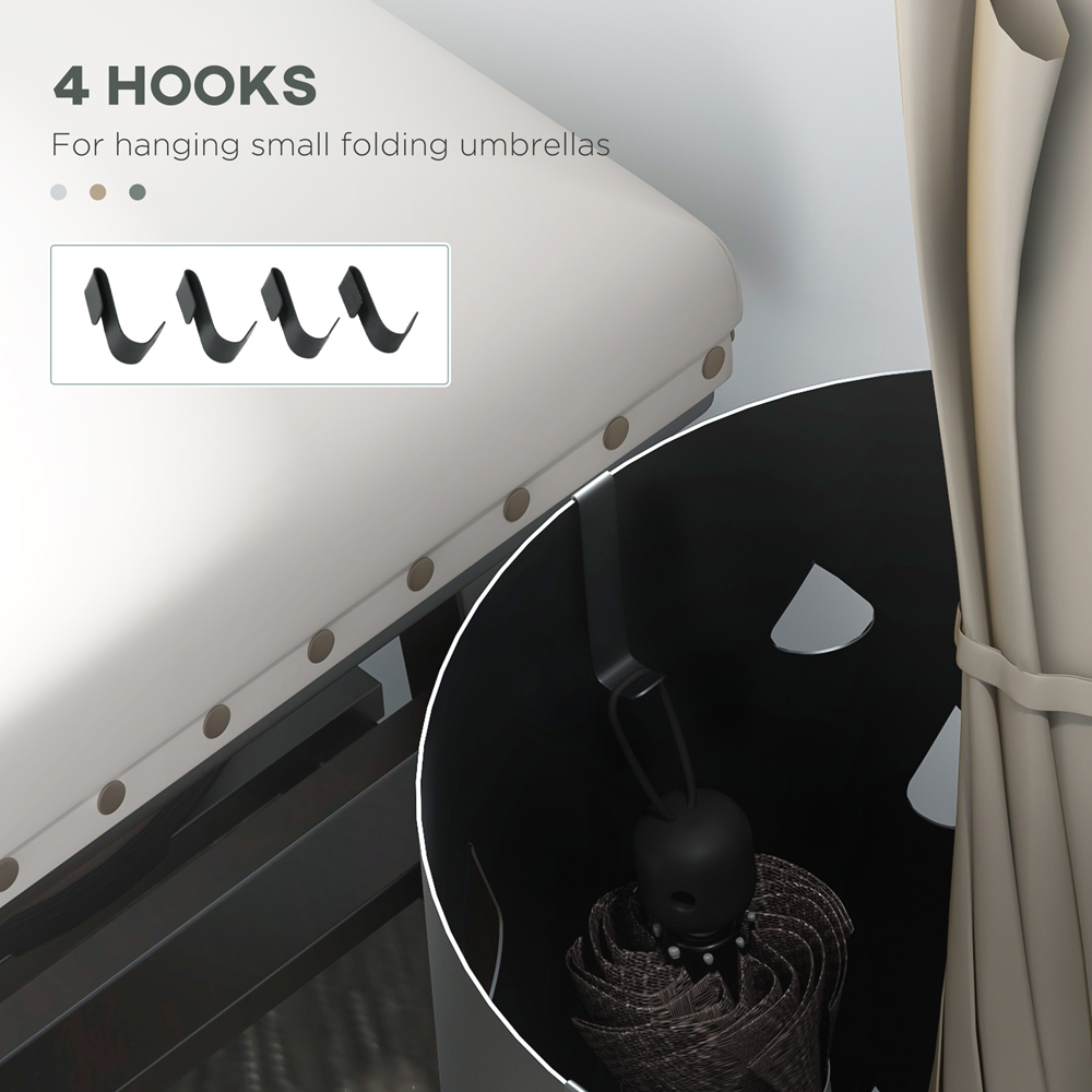HOMCOM 4 Hooks Dark Grey Freestanding Umbrella Stand Image 6