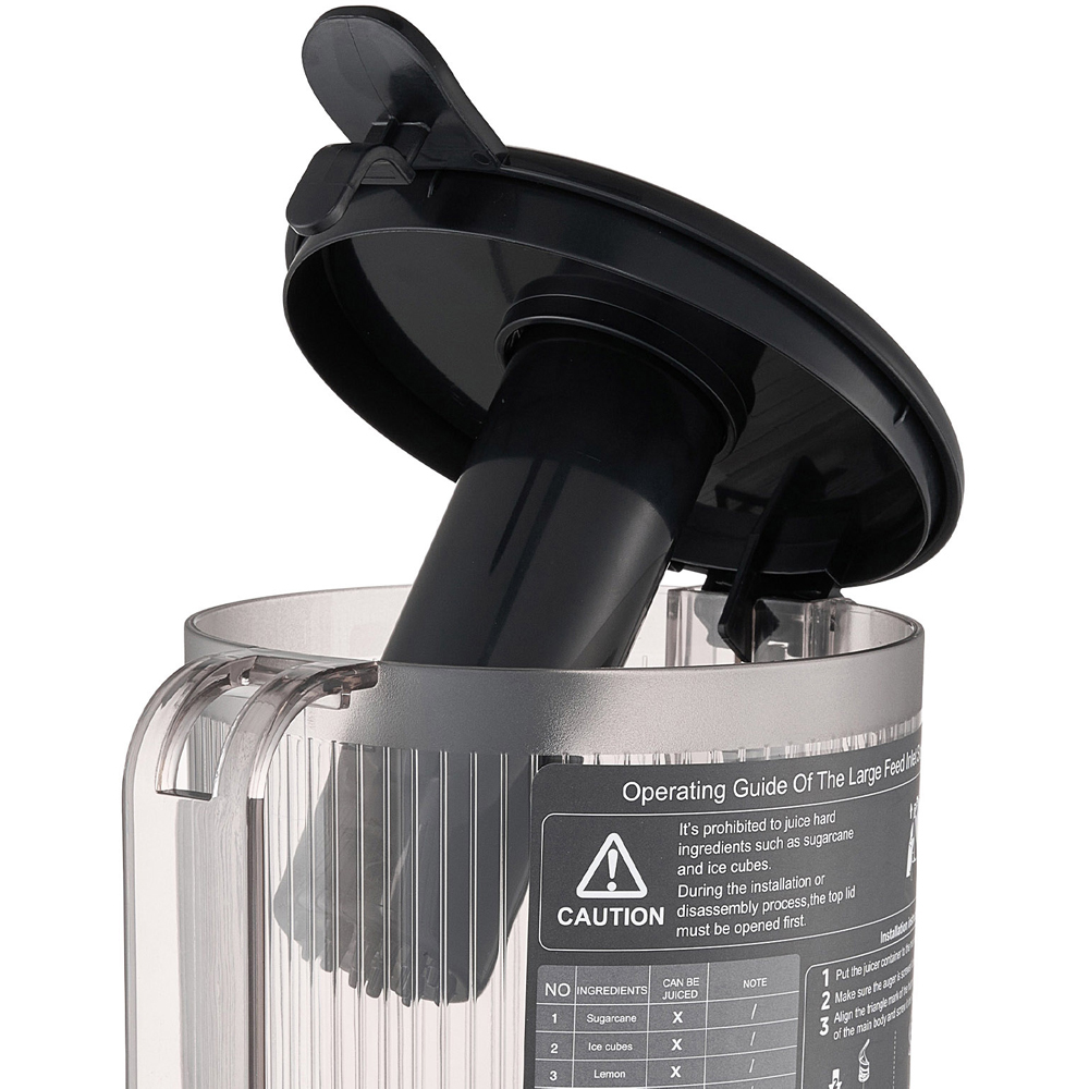 Komore EK090049 Black Slow Masticating Cold Press Juicer with 130mm Chute 300W Image 3