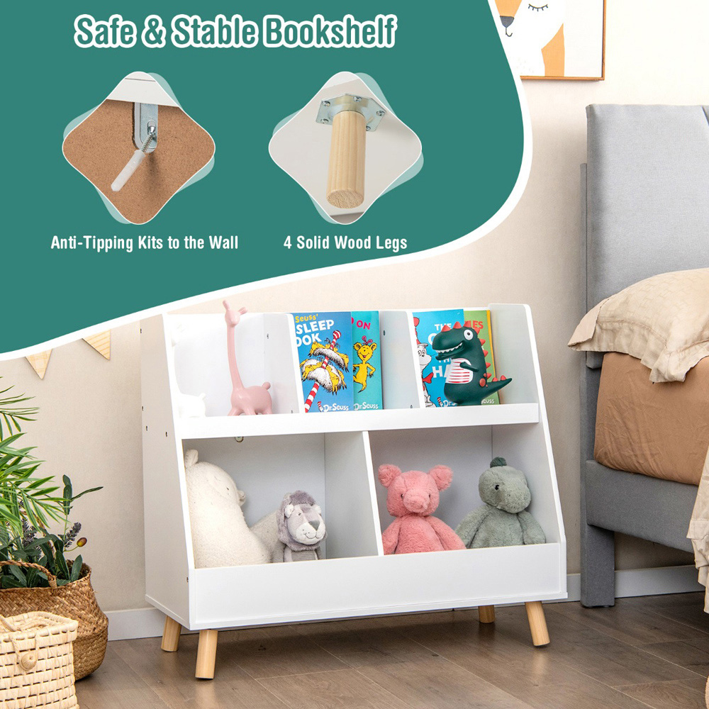 Costway 5 Cube White Kids Toy Organiser Image 5