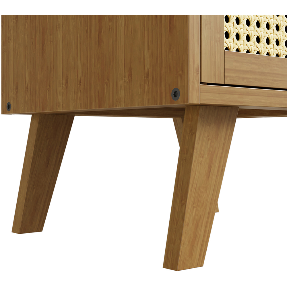 Living and Home Single Door Tawny and Cream Rattan Bedside Table Image 5