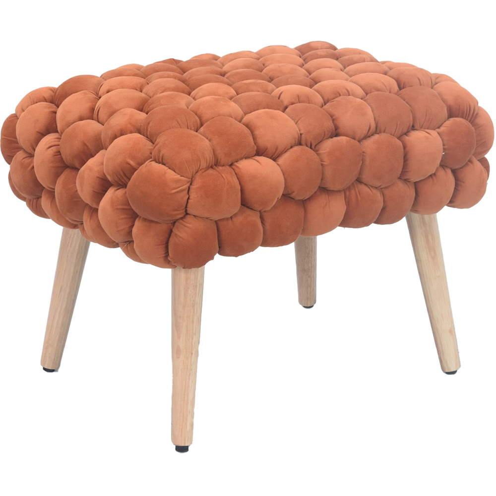 Artemis Home Cushla Brown Bubbly Velvet Small Footstool Image 2