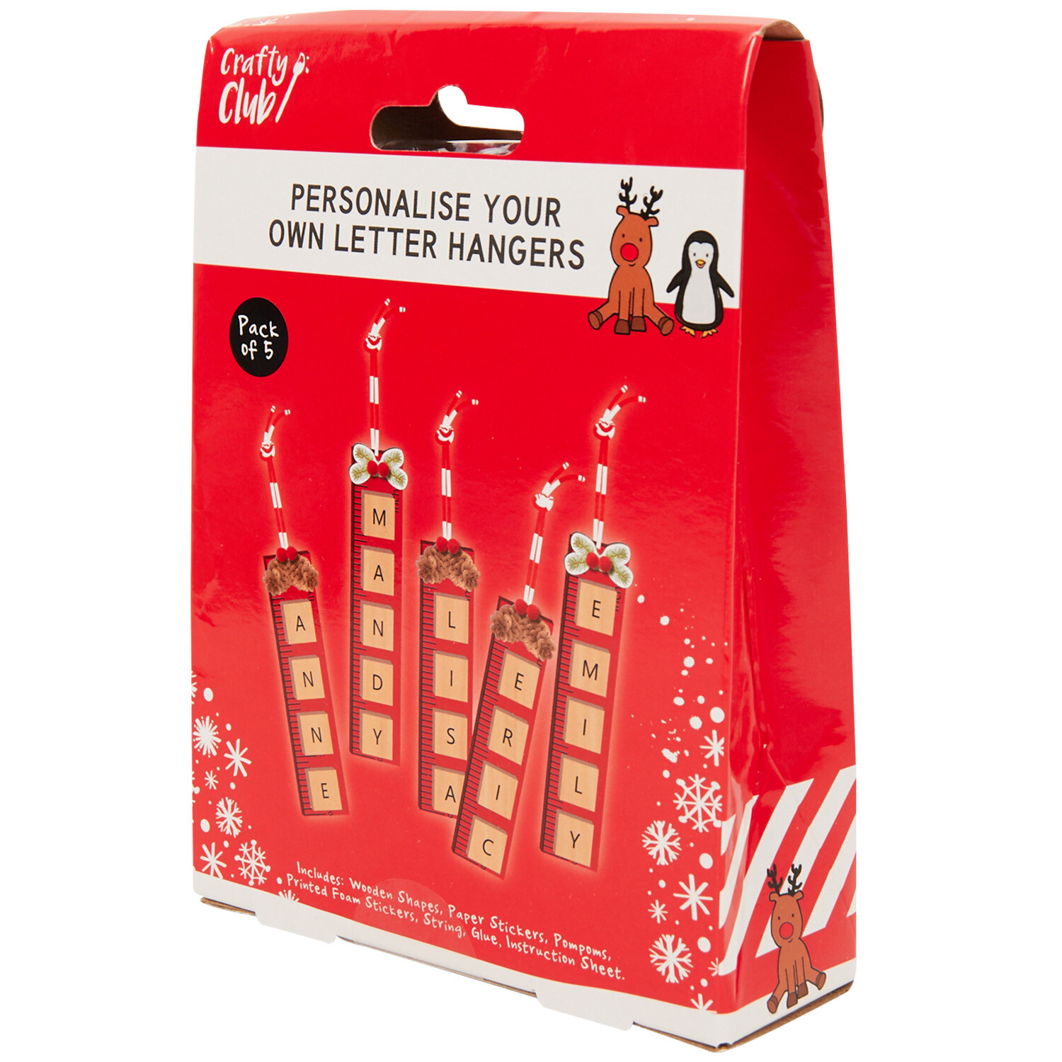 Personalise Your Own Letter Hangers Set - Wood and Red Image 2