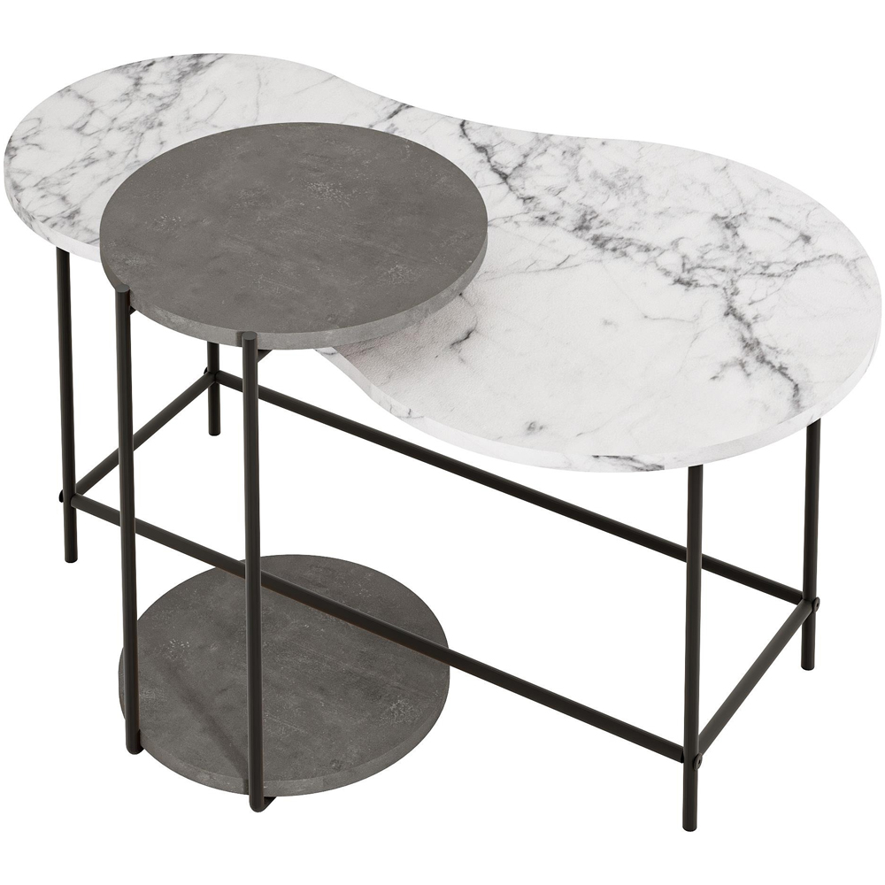 Decortie Cuddle White Marble Effect Nest of Tables Set of 2 Image 2