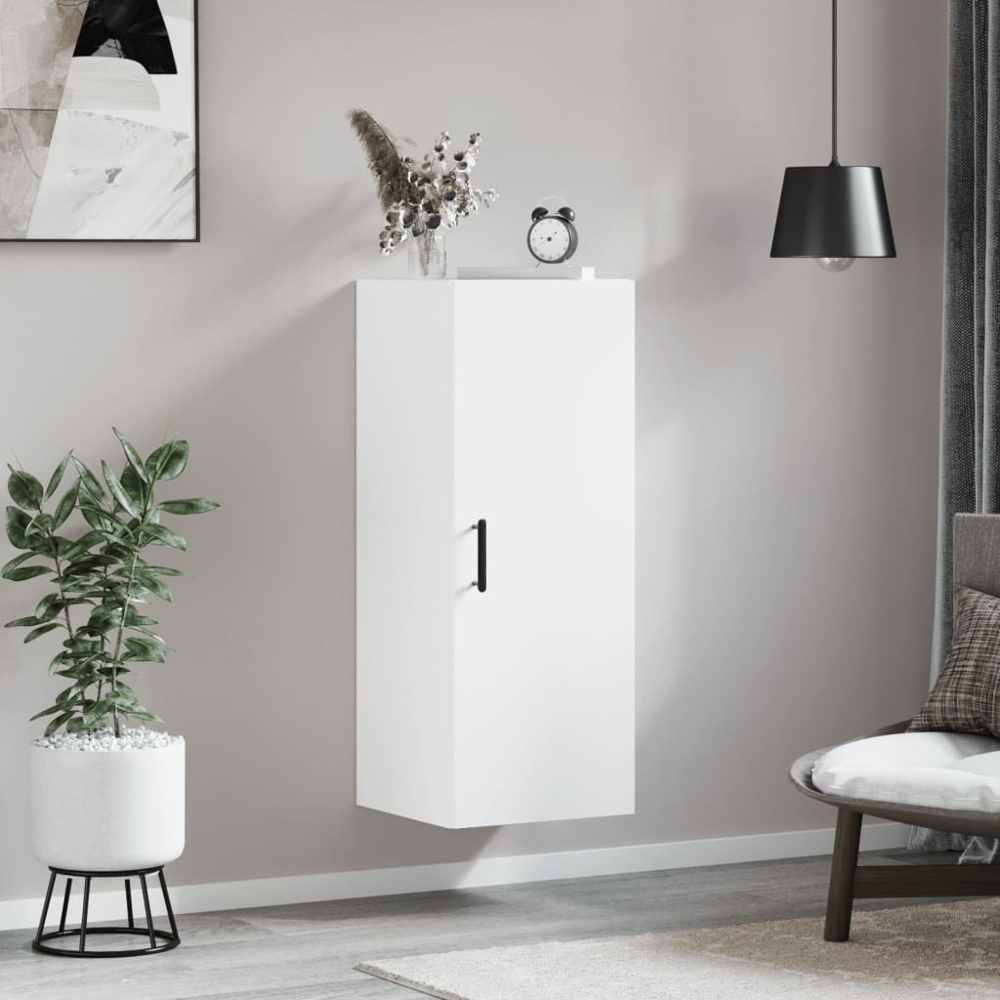 vidaXL Single Door White Wall Mounted Cabinet Image 9