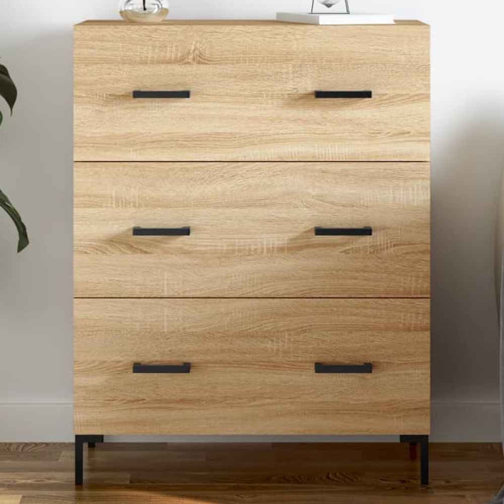 vidaXL 3 Drawer Sonoma Oak Highboard Image 1