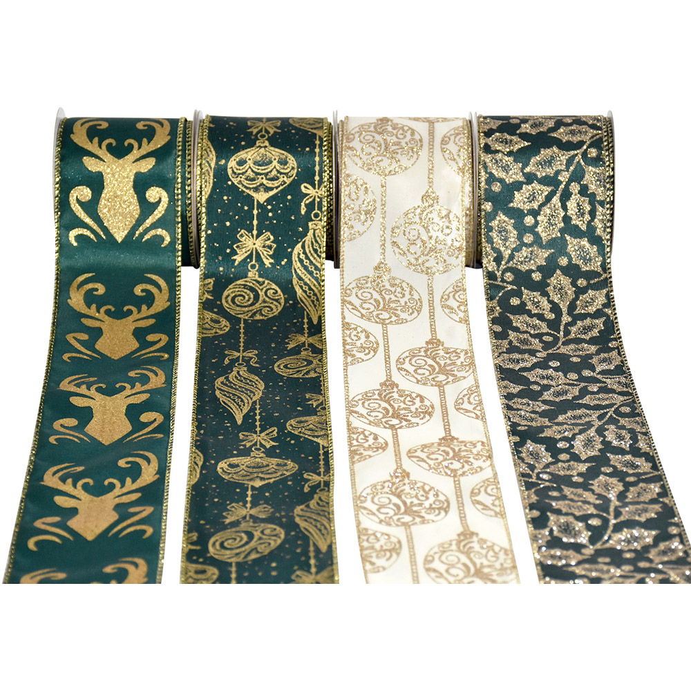 Premium Green and Gold Ribbon - Green Image 2