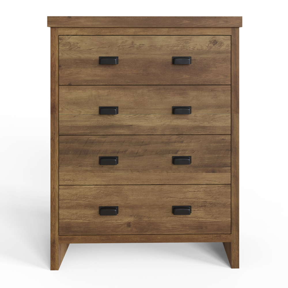 GFW Boston 4 Drawer Knotty Oak Chest of Drawers Image 4