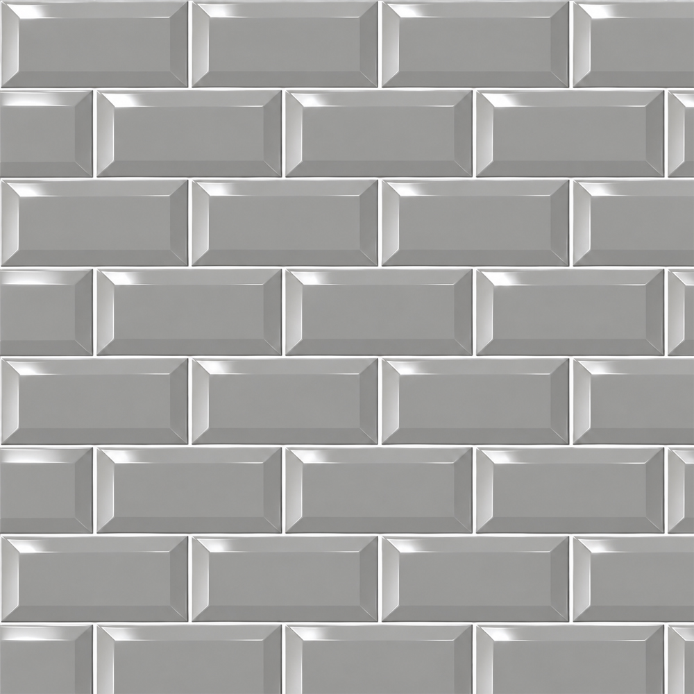 Go Bathrooms Metro Glossy Light Grey Ceramic Wall Tile 100 x 200mm 50 Pack Image 4