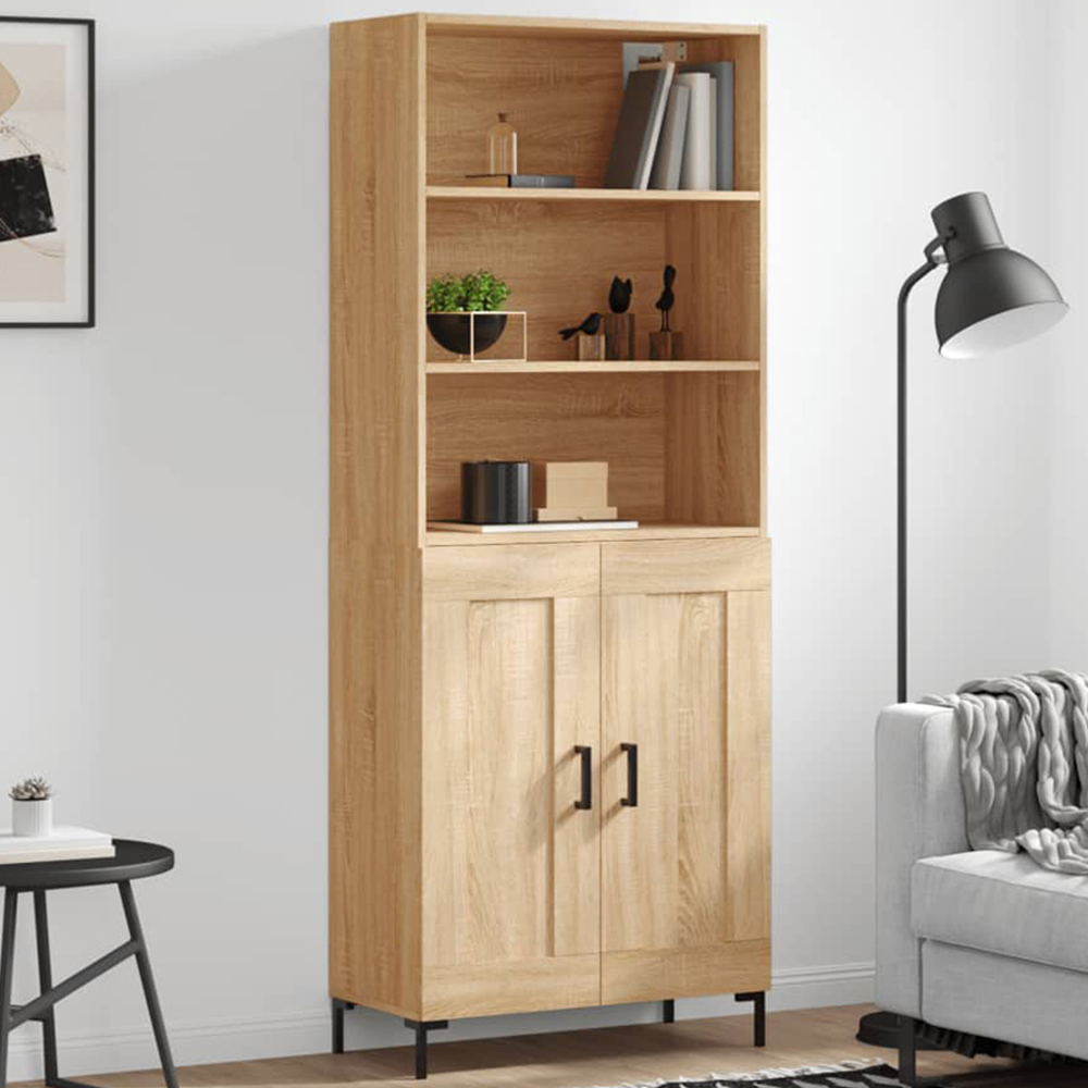 vidaXL 2 Door 3 Shelf Sonoma Oak Highboard Image 1