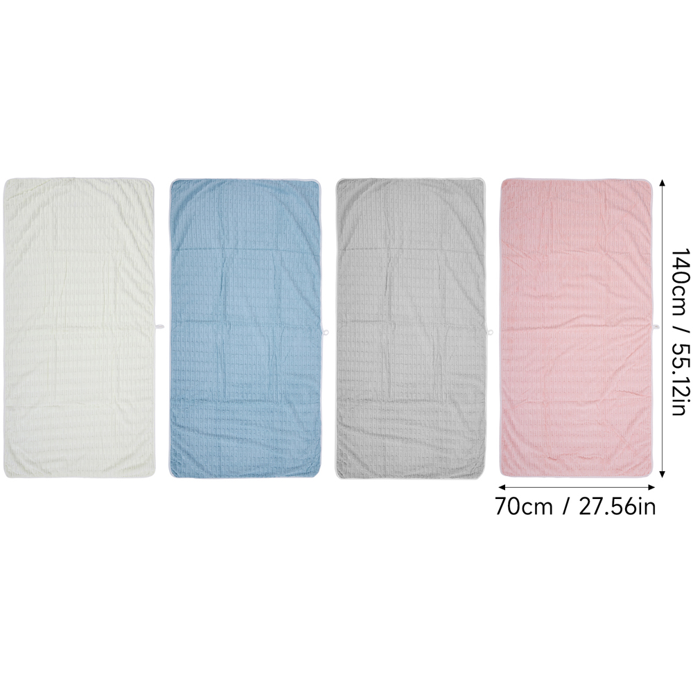 Living and Home Soft Coral Fleece Multicolour Bamboo Texture Bath Towel Set of 4 Image 8