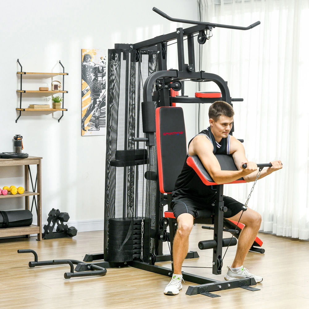 SPORTNOW Multi Exercise Gym Workout Station with Weight Stack Image 2