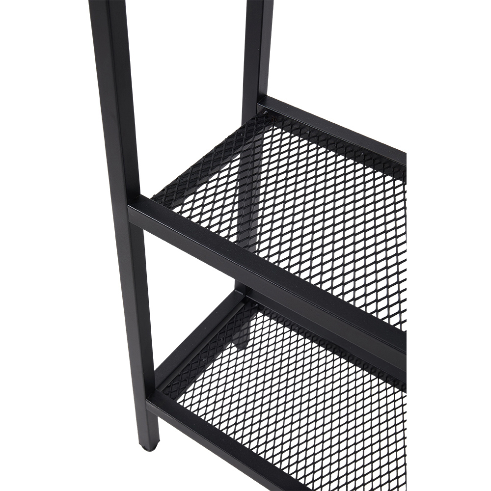 Living and Home 2 Shelf Brown Wood Grain Metal Frame Console Table Image 6