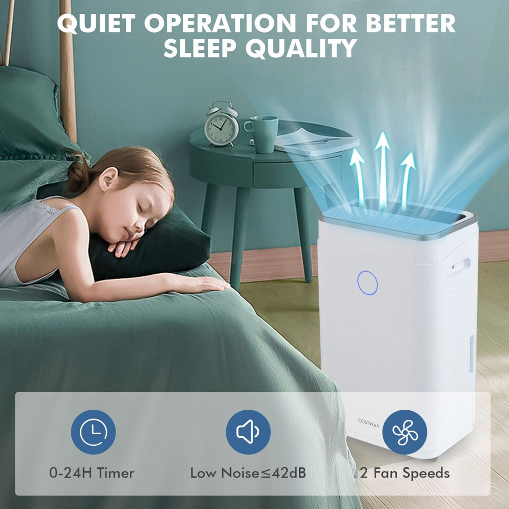 Costway 20L Dehumidifier with 6.5L Water Tank Image 3