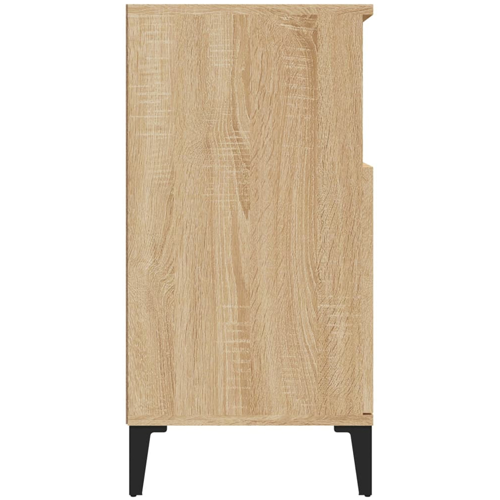 vidaXL 2 Door 2 Open Shelf Sonoma Oak Sideboard with Metal Legs Image 7