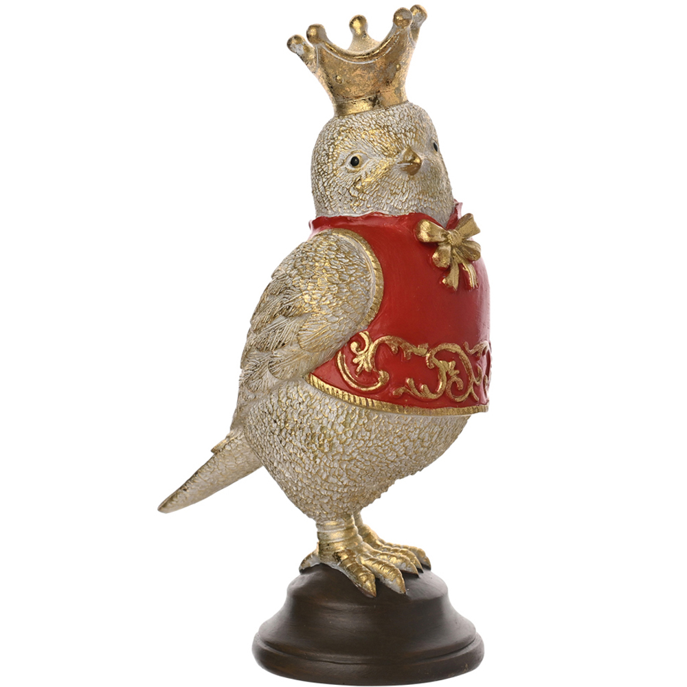The Seasonal Gift Co Regal Tidings Royal Red Robin Christmas Decoration 14cm Image 1