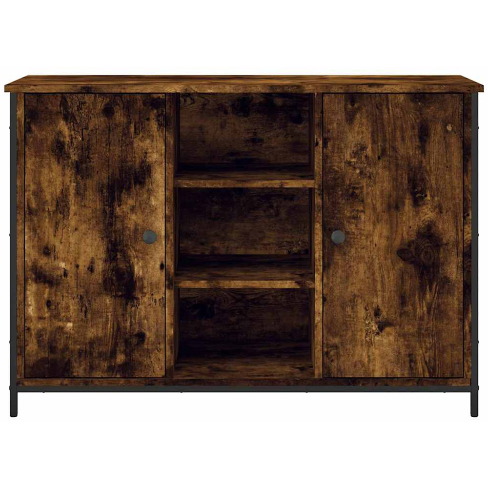 vidaXL 2 Door 3 Shelf Brown Oak Smoked Oak Sideboard Image 5