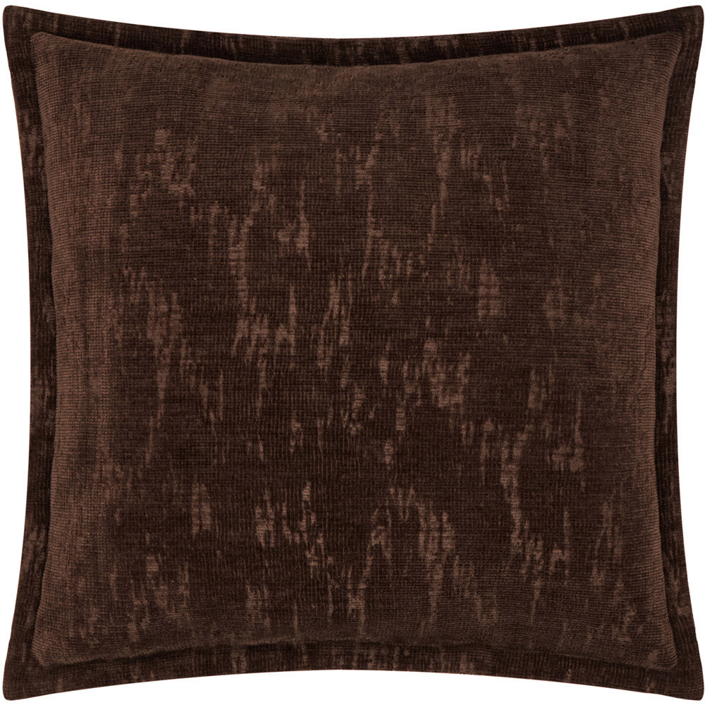 Paoletti Aurelio Jacquard Chocolate Chenille Cushion 45 x 45cm Image 1