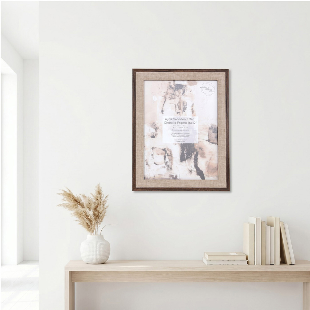 Ayra Wooden Effect Chenille Photo Frame 12 x 16 inch Image 2