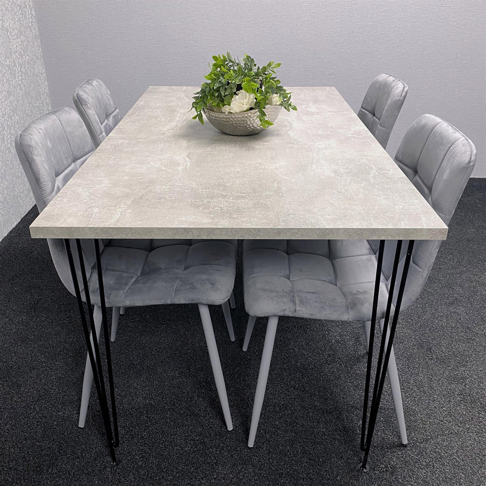 Kosy Koala 4 Seater Grey Dining Table Set Image 1