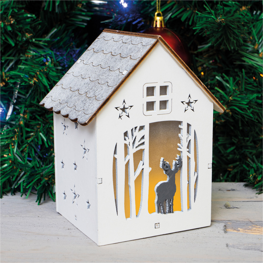 St Helens White Wooden Ornamental House Image 2