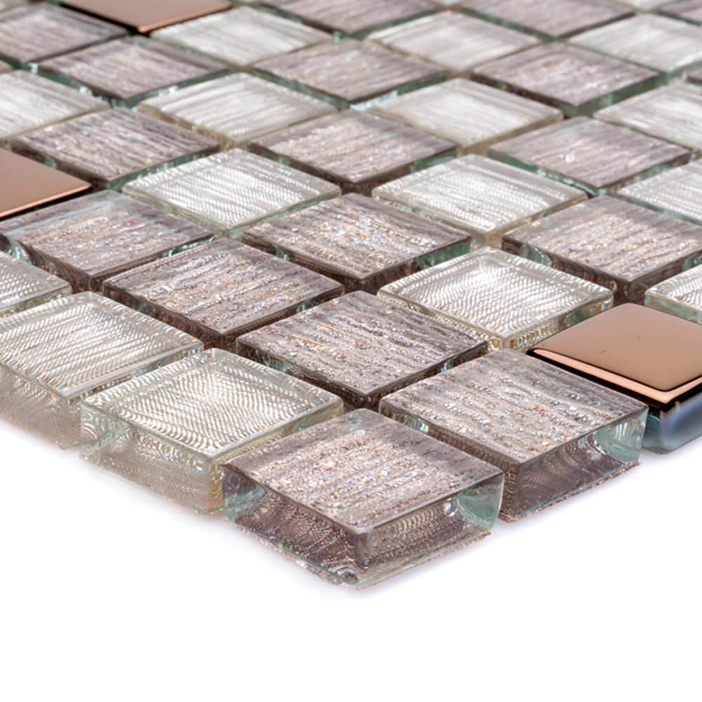 House of Mosaics Copper Antwerp Mosaic Tile Sheet Image 4