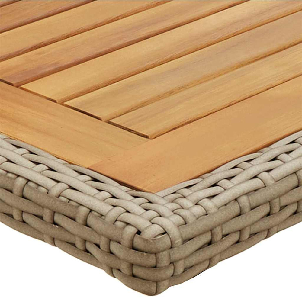 vidaXL 4 Seater Acacia Wood Rectangular Outdoor Dining Table Beige Image 5