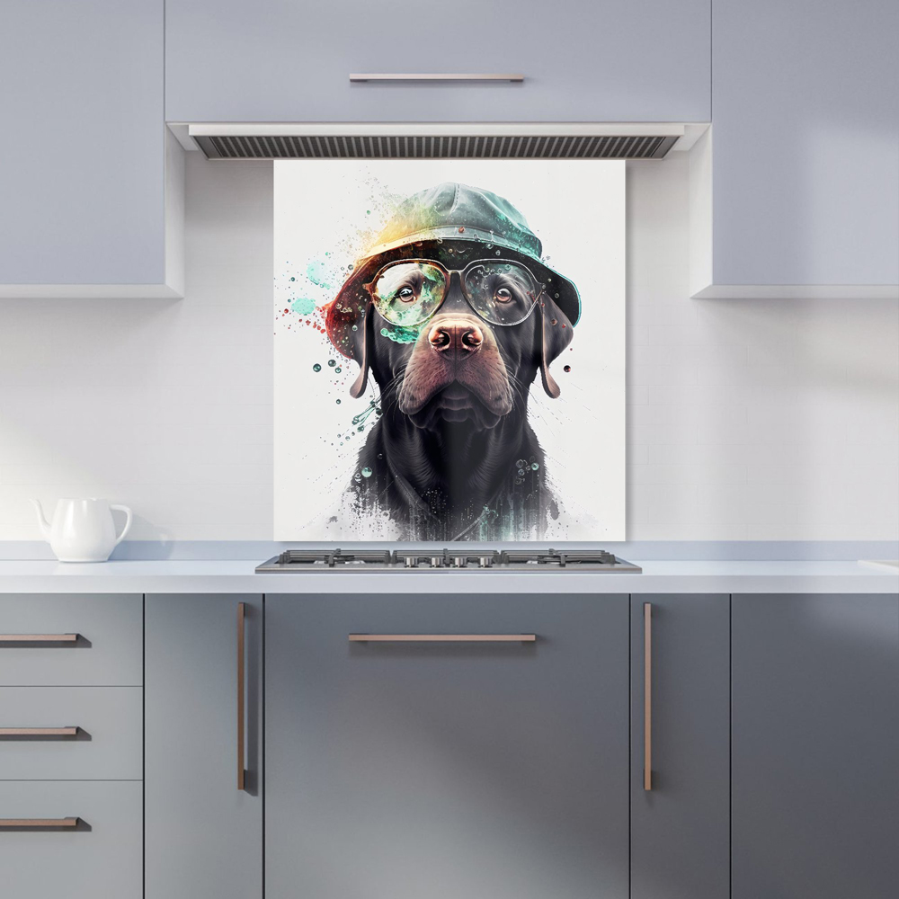 Warren Reed Designer Labrador Retriever Dog Splashart Glass Kitchen Splashback 65 x 60cm Image 1