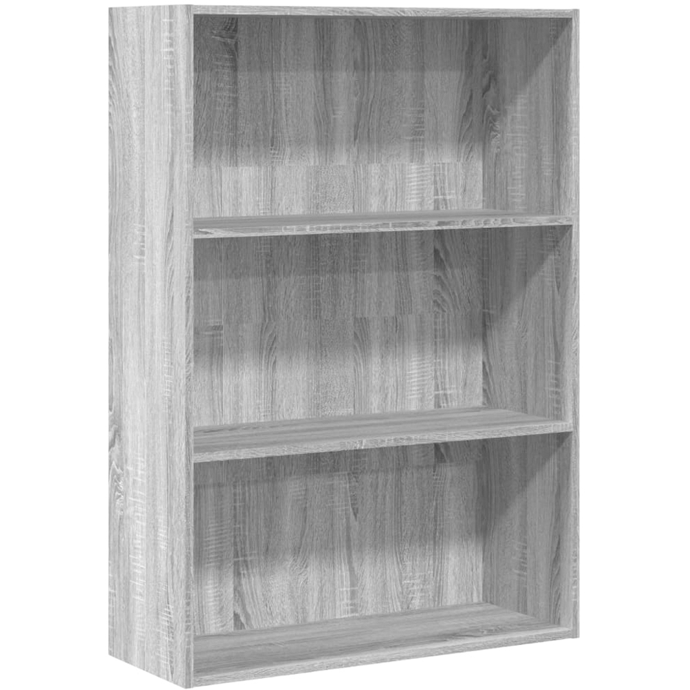 vidaXL 3 Shelf Grey Sonoma Bookcase Image 2