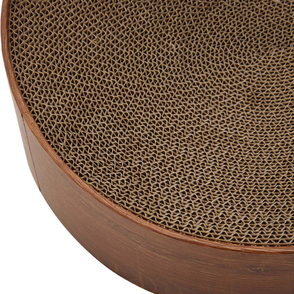 H&O Direct Brown Oval Cardboard Cat Scratching Bed 43cm Image 3