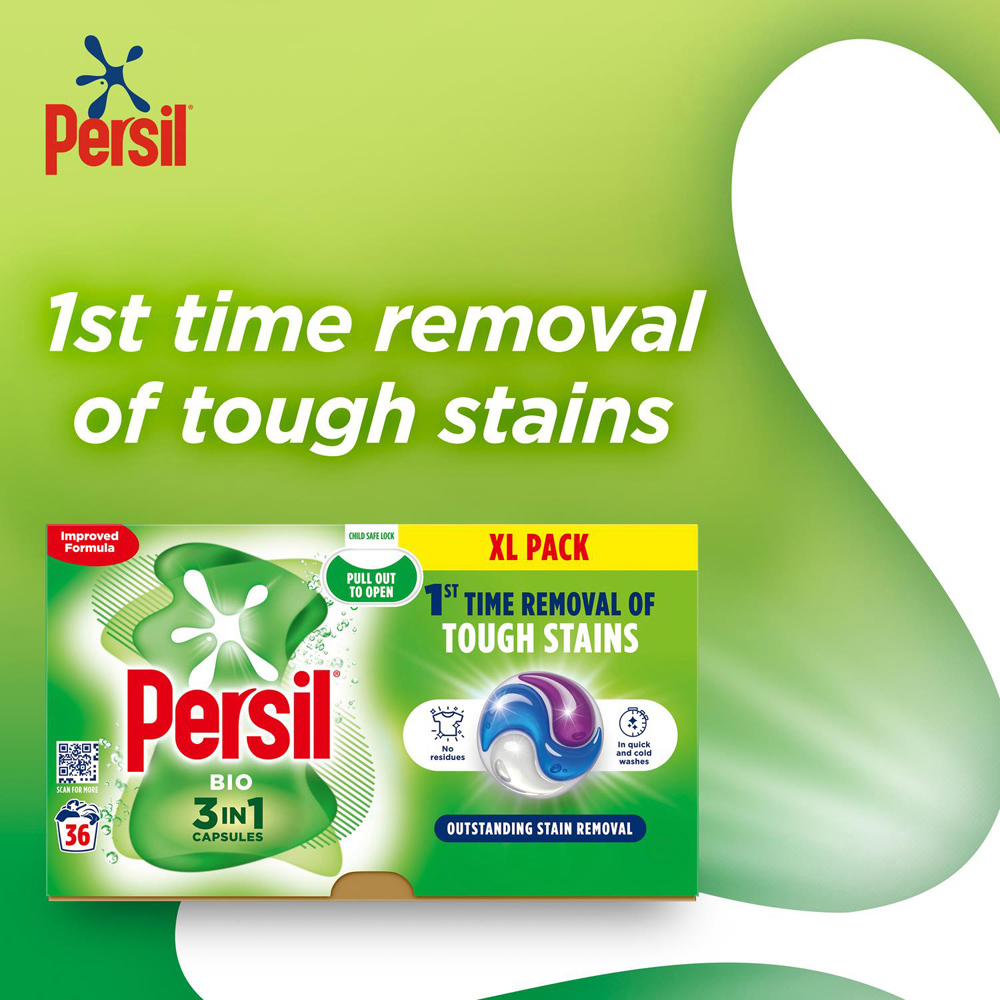 Persil Bio 3 in 1 Washing Capsules XL 36 Washes 3 Pack Image 5