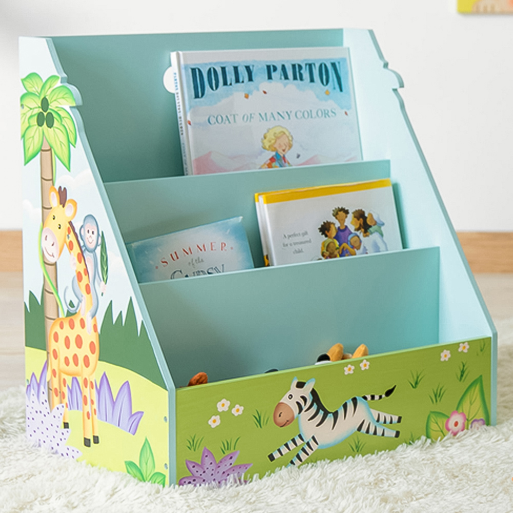Teamson Kids Fantasy Fields 3 Shelf Sunny Safari Toddler Bookshelf Image 1