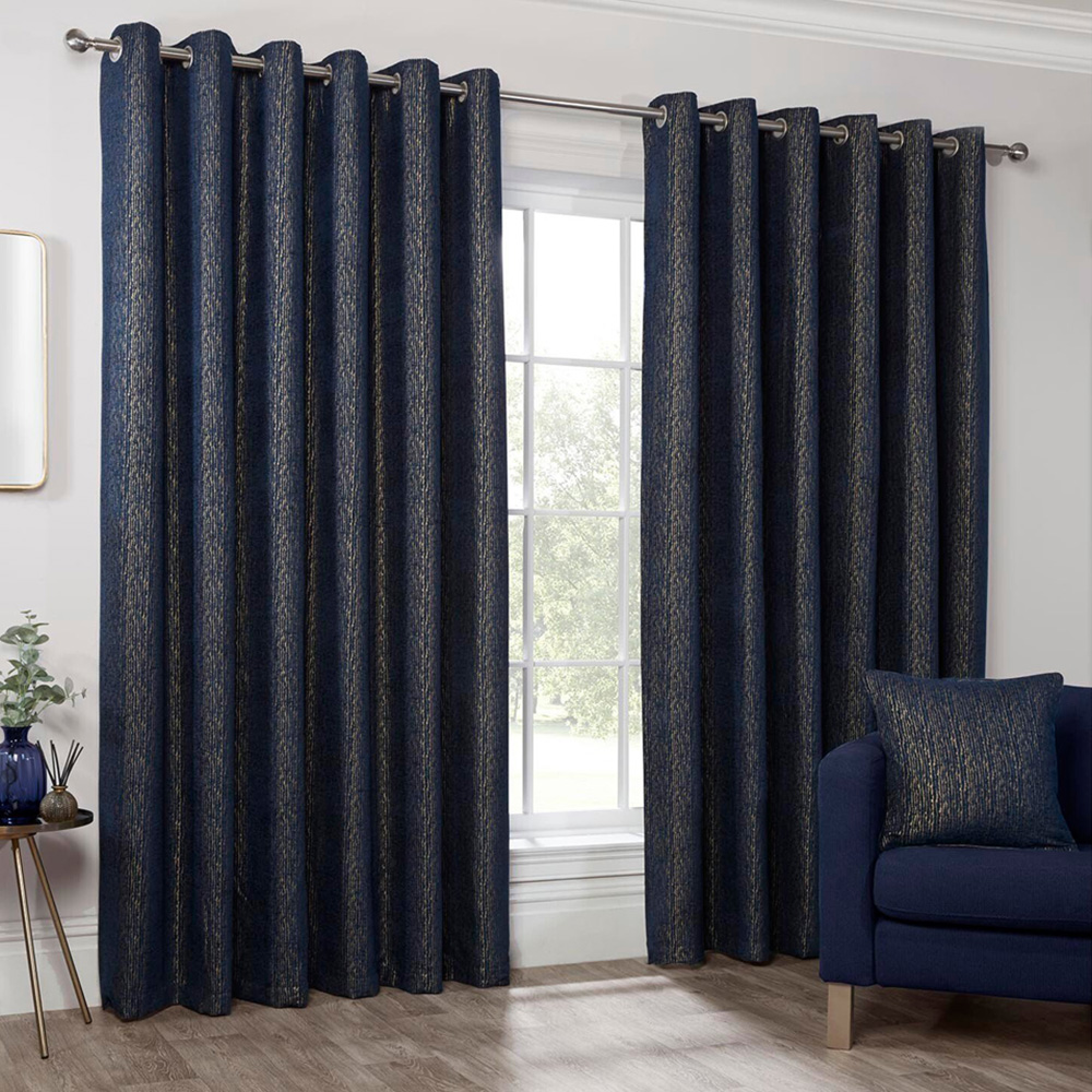 Nova Navy Eyelet Curtain 229cm Image 6